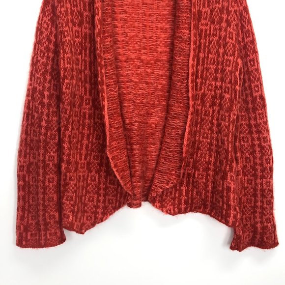 Wooden Ships Open Front Cardigan Sweater, Red, Wool Mohair Blend, Women's S/M - Picture 4 of 10